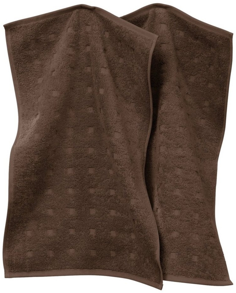 Möve Gästehandtuch Gästetuch 2er-Pack "Quadretti", Frottier (2-St), Walk-Frottier Uni Bild 1