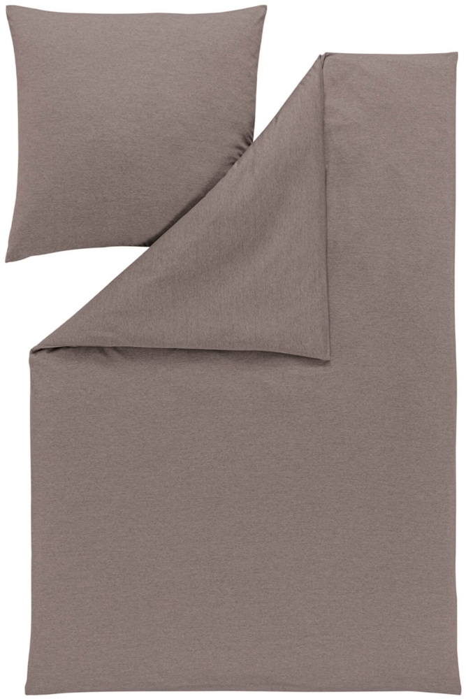 Estella Bettwäsche Takoma 6873 295 Taupe Mako Interlock Jersey 135 x 200 + 80 x 80 cm Bild 1