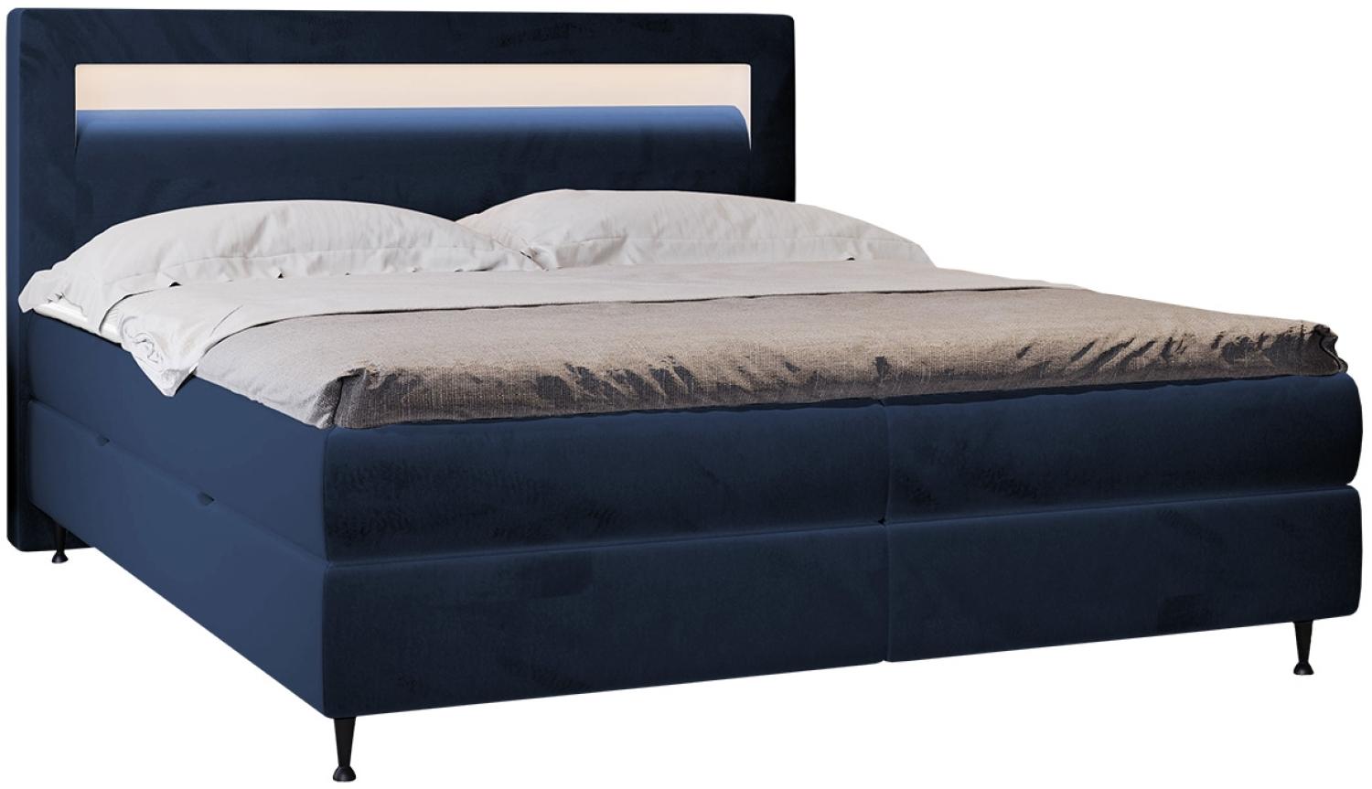  Mirjan24 Boxspringbett 'Ovo', blau, 140 x 200 cm Bild 1