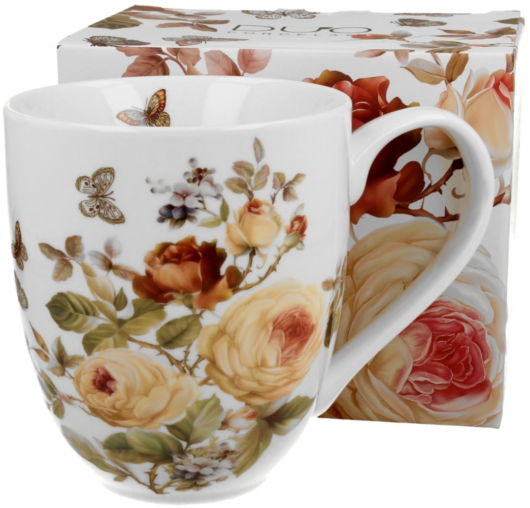 DUO Flowers Classic XXL Becher 1000 ml ZAHRA New Bone China Porzellan Bild 1