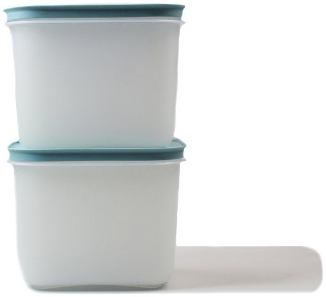 TUPPERWARE Vorratsdose Gefrier-Behälter 1,1 L weiß-blau hoch (2) Eis Bild 1
