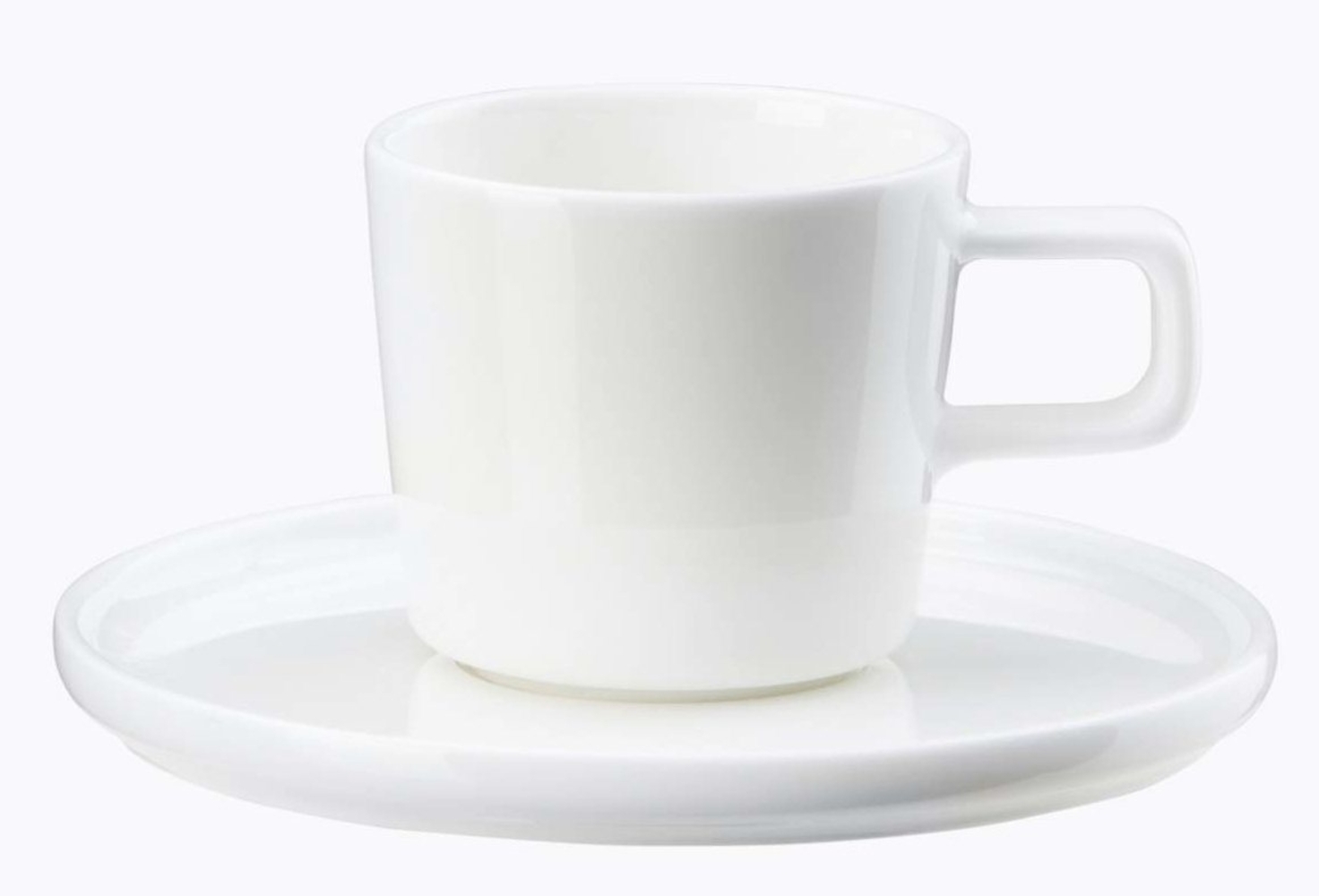 ASA Selection oco Espressotasse mit Unterteller, Espresso Tasse, Kaffeetasse, Untertasse, Fine Bone China, Weiß, 2030013 Bild 1