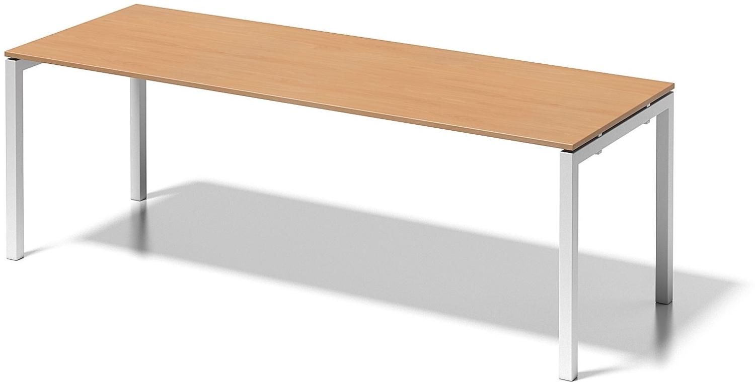 Cito Schreibtisch, 740 mm höhenfixes U-Gestell, H 19 x B 2200 x T 800 mm, Dekor buche, Gestell verkehrsweiß Bild 1