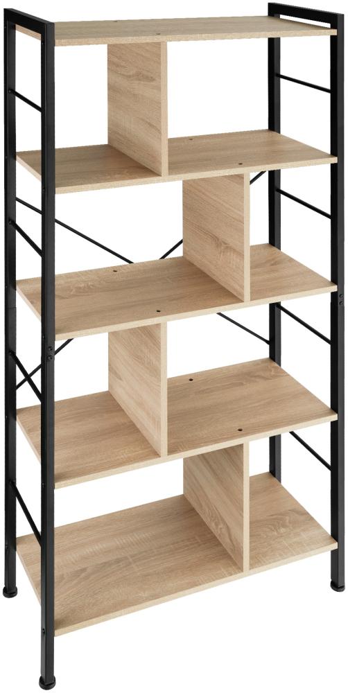 Regal Charleston 75,5 x 30 x 155 cm - Industrial Holz hell, Eiche Sonoma Bild 1