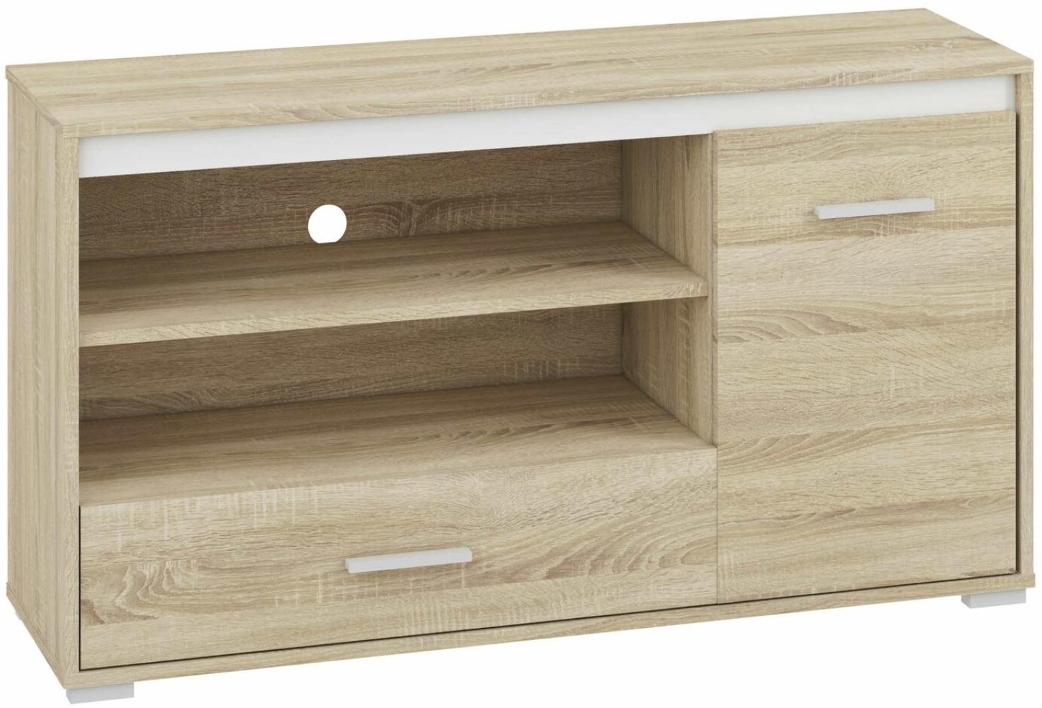 Stylefy Vanesa Lowboard Sonoma Eiche Weiß Bild 1