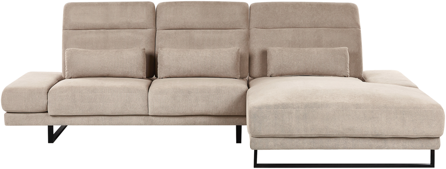 4-Sitzer Ecksofa Stoff taupe linksseitig IKAST Bild 1