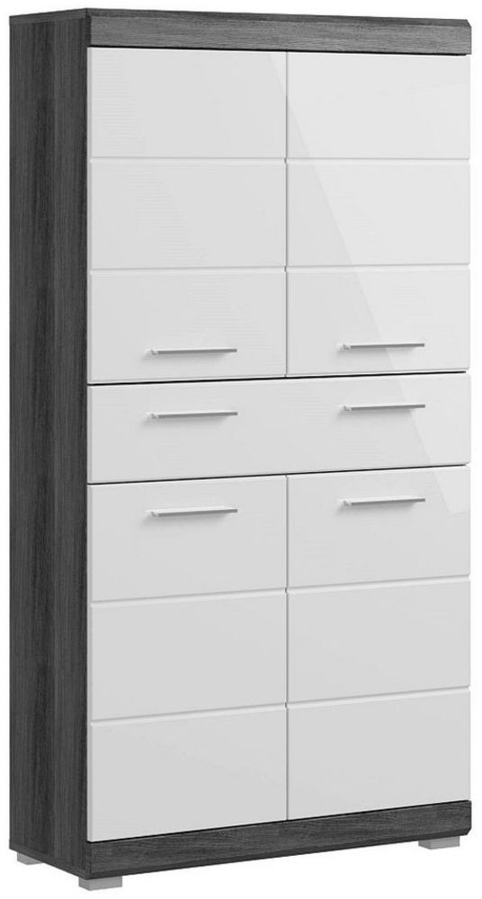 Lomadox Badkommode SIROCO-158, Badezimmerschrank Badezimmermöbel Schrank modern in weiß mit grau Bild 1