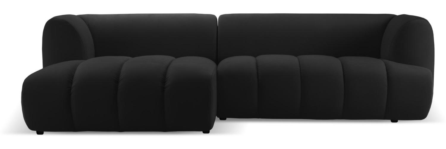 Micadoni Modulares Ecksofa Harry 4-Sitzer Links Samtstoff Schwarz Bild 1