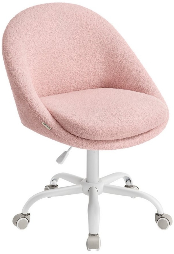 SONGMICS Homeoffice-Stuhl, Schminkstuhl aus Fleece, Schreibtischstuhl, Schaumstoffpolsterung, höhenverstellbar Bild 1