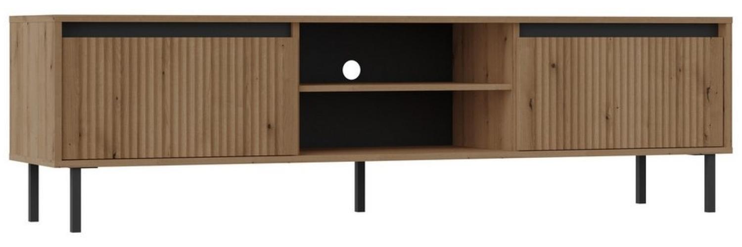 Furnix TV-Schrank Kersi Sideboard 178 cm Kabinett mit zwei Schubladen Metallbeine 178,6x50x40 cm Bild 1