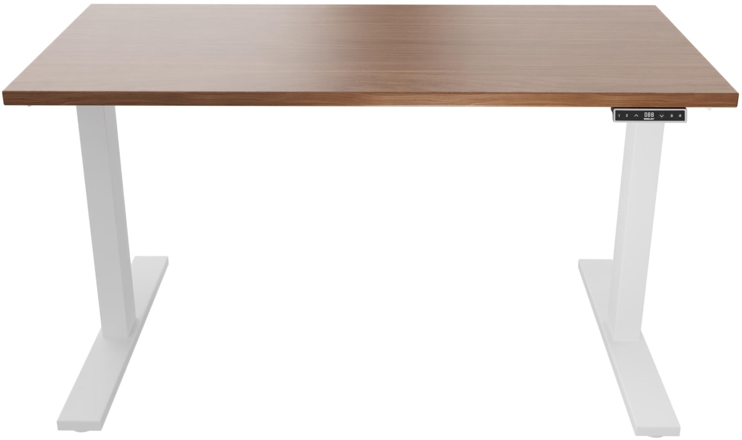 Bisley E-WonderTech elektrisch höhenverstellbarer Schreibtisch 160x60 cm in Weiß/Walnuss - Elektrischer Tisch höhenverstellbar mit Memory-Funktion, EWT251606-396-008 Bild 1