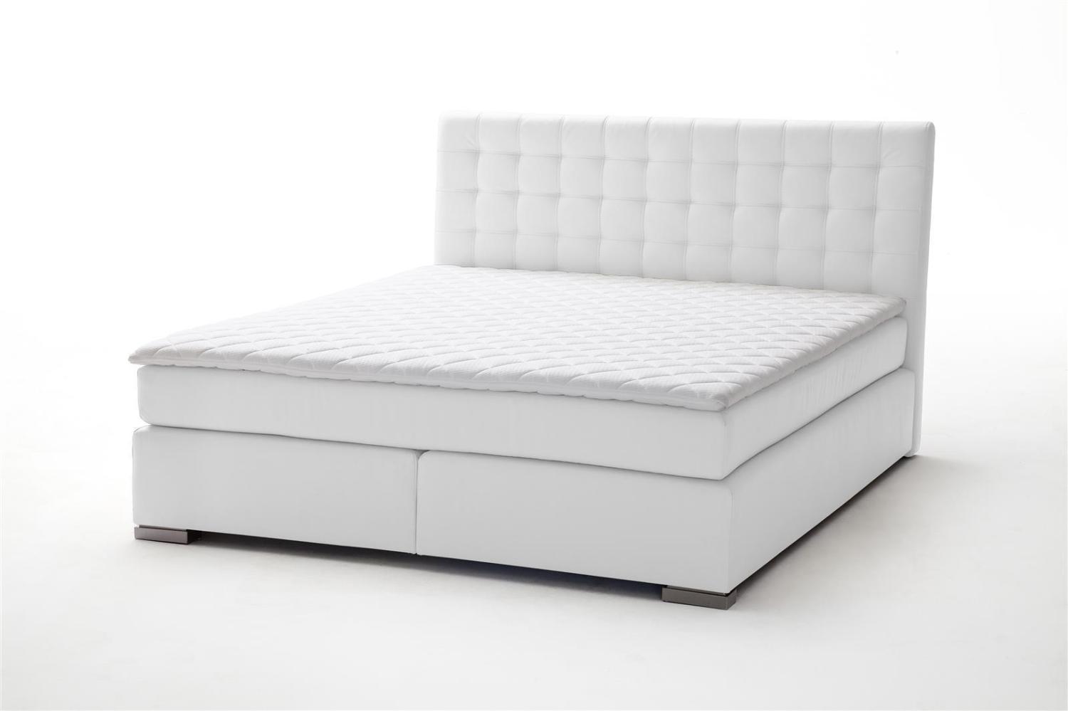 Boxspringbett Lenno - Kunstleder Weiß H3 180x200 cm Bild 1