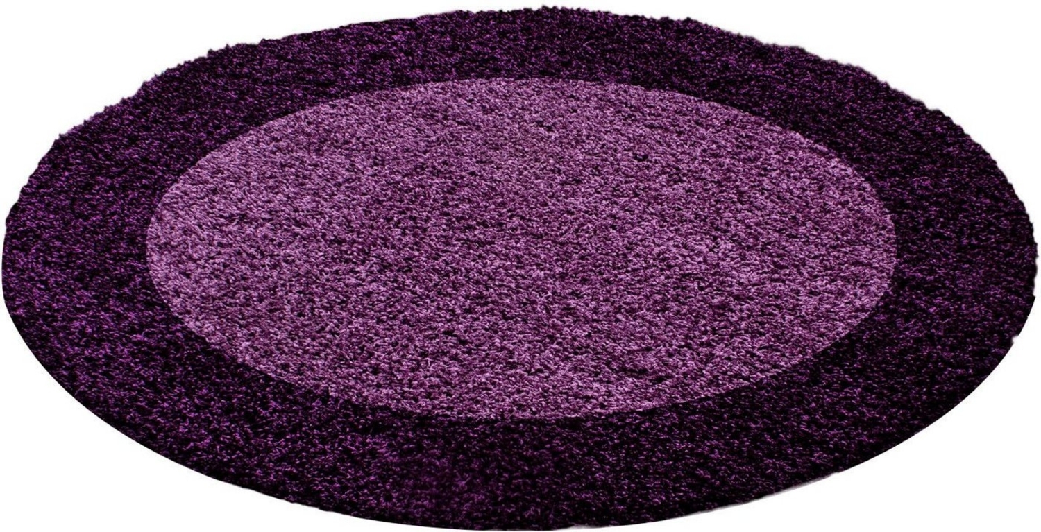 Runder Shaggy Teppich LIFE LILA 200 X 200cm Bild 1