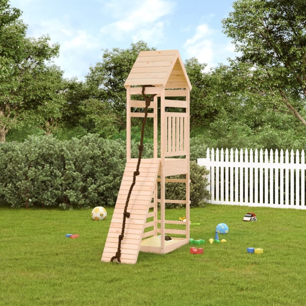 vidaXL Spielturm mit Kletterwand Massivholz Kiefer 3156919 Bild 1