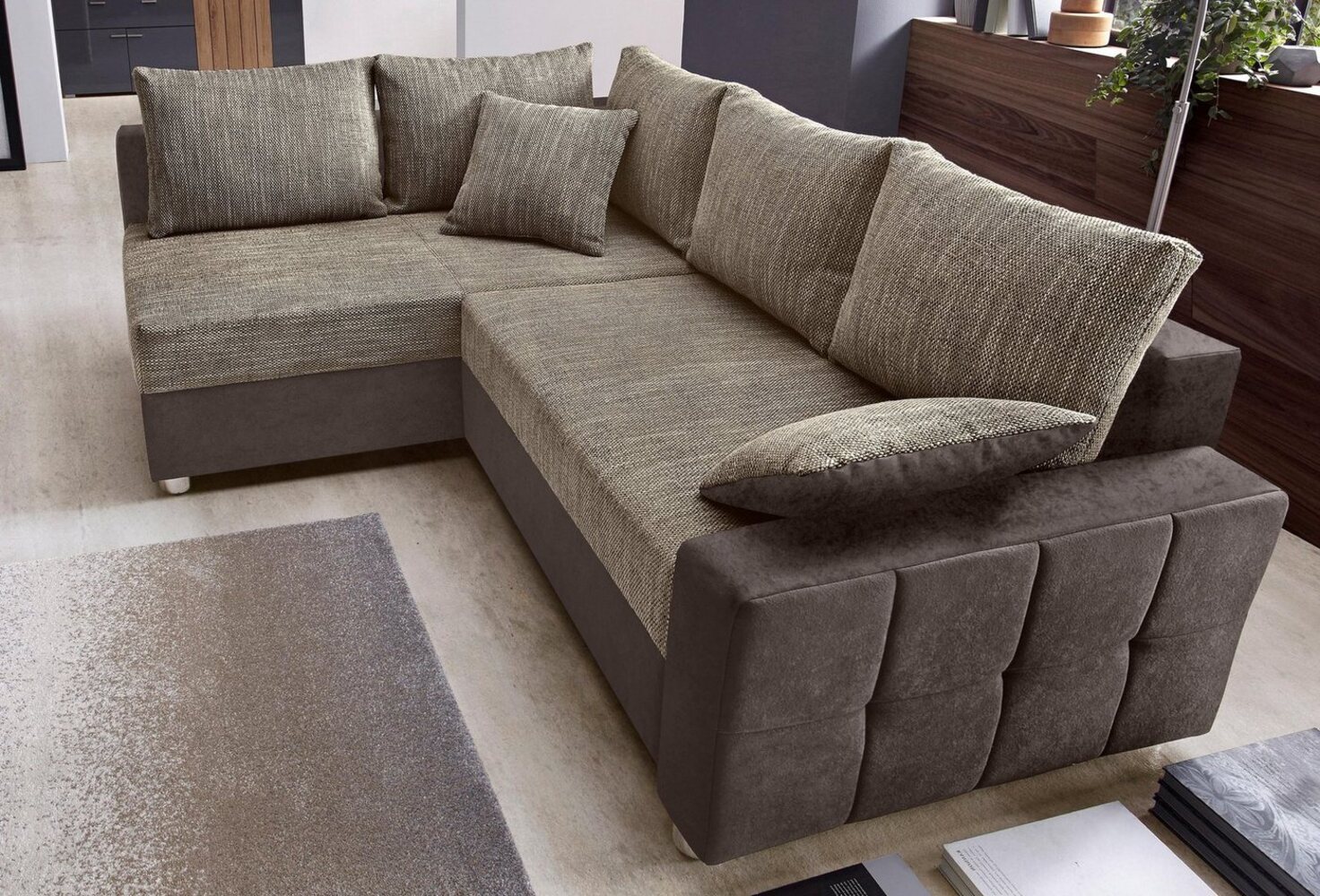 COLLECTION AB Ecksofa Parma L-Form, mit Bettfunktion und Federkern Bild 1