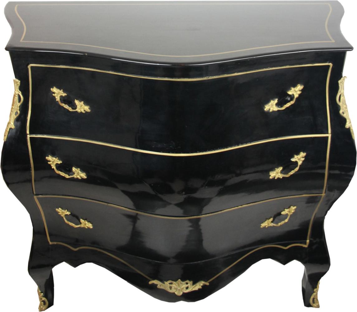 Casa Padrino Barock Kommode Schwarz/Gold Breite 120 cm - Antik Stil Möbel Bild 1