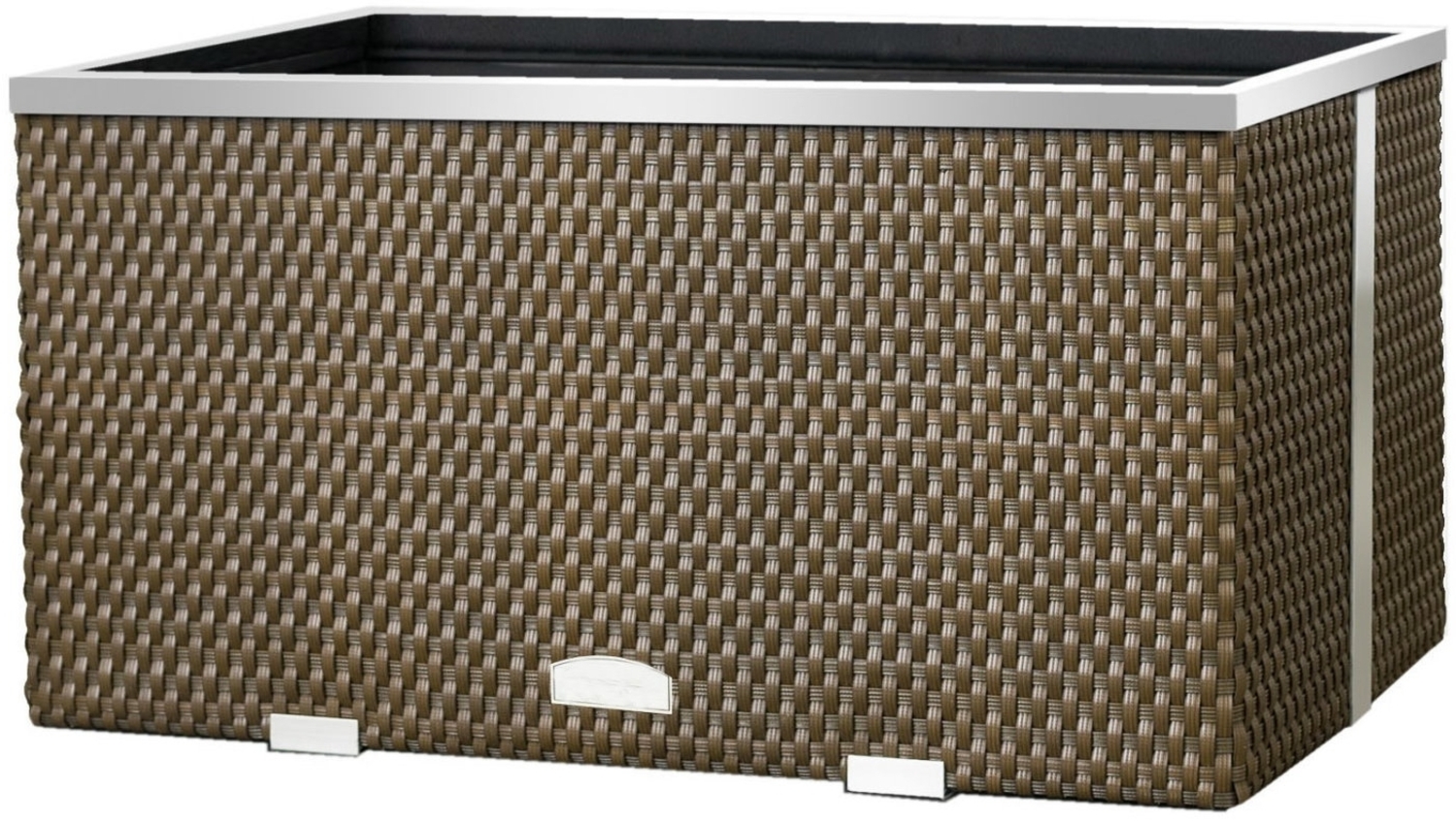 XL Polyrattan Pflanzgefäß 100cm Pflanzkübel Blumentopf Kübel Übertopf Hochbeet Bild 1