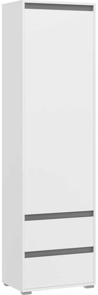Garderobenschrank Torino - Weiß / Grau Bild 1