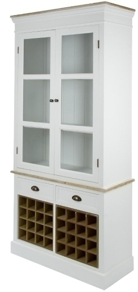 Vitrine Provence mit Schubladen MDF Weiß Bild 1