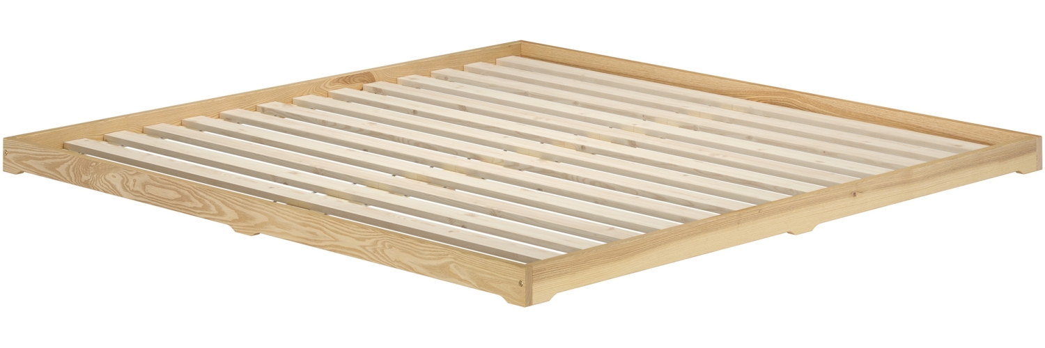 Extra großes und niedriges Futonbett 200x200 Holzbett Esche lackiert V-60.47E-20Rollrost inkl. Bild 1