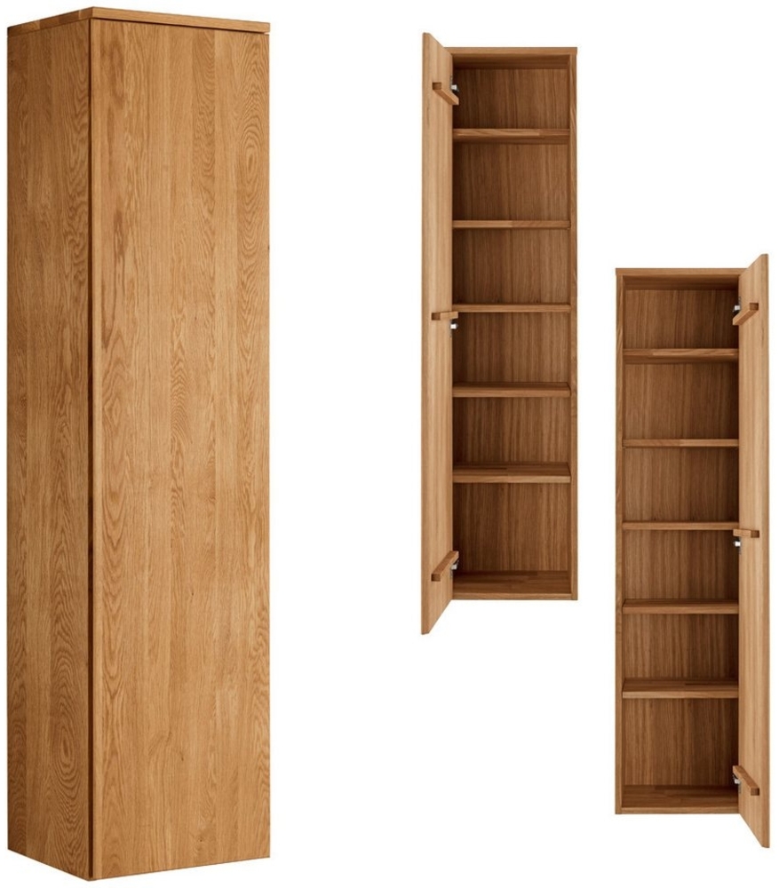 Lomadox Garderobenschrank SALACH-64 Eiche massiv geölt, B/H/T: ca. 40/165/35 cm Bild 1