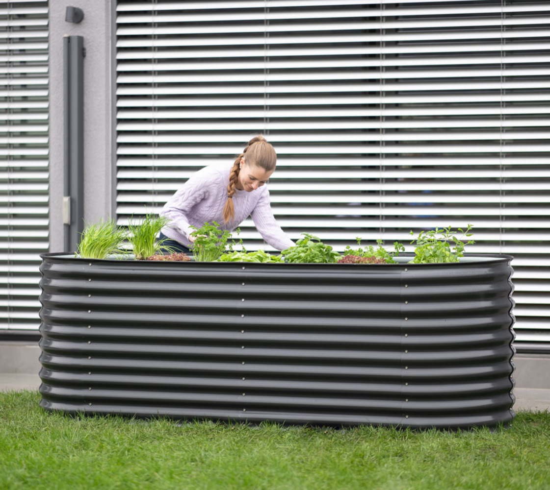 Westmann Grow Faster M | Metall Hochbeet aus Wellblech | Anthrazit Bild 1