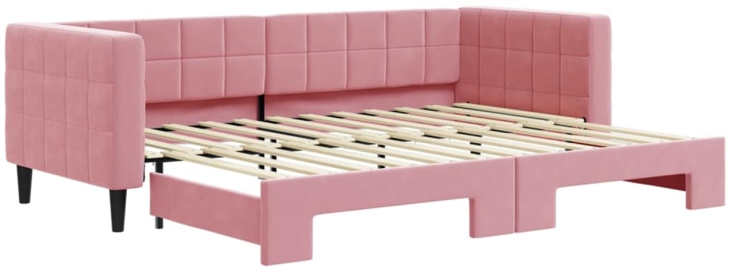 vidaXL Tagesbett Ausziehbar Rosa 80x200 cm Samt 3196687 Bild 1