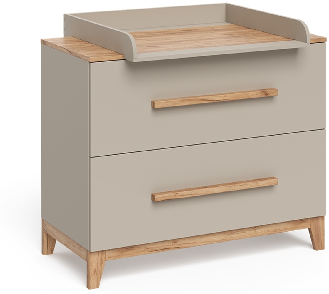 Wickelkommode Malia Cashmere/Artisan 108x98 cm mit 2 Schubladen Vitalispa Bild 1