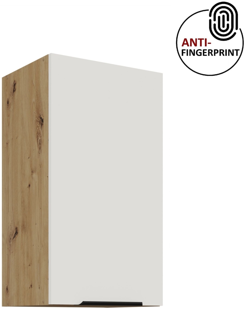 Küchen Hängeschrank 40 cm ARIA Weiss ultra matt + Eiche Artisan matt, hochwertige Fronten mit Anti Fingerprint Beschichtung Küchenzeile Küchenblock Bild 1