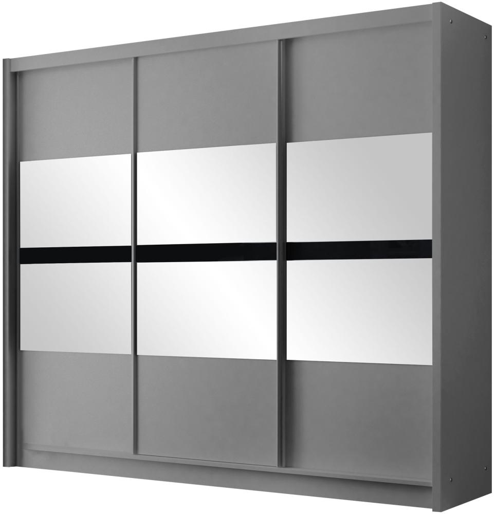 Kleiderschrank Barteno 250 (Farbe: Graphit + Schwarz) Bild 1