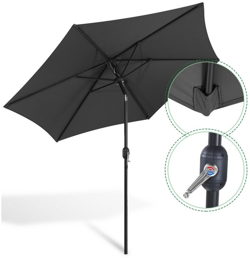 Clanmacy Sonnenschirm 3m-3.5m Sonnenschirm Marktschirm mit Handkurbel UV40+ Outdoor-Schirm Bild 1