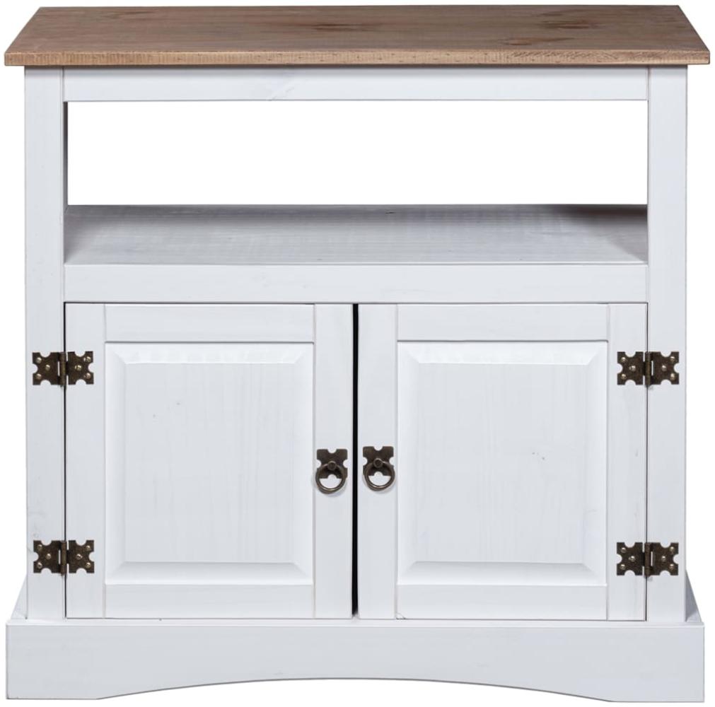 TV-Schrank Mexiko-Stil Kiefernholz Weiß 80 x 43 x 78 cm Bild 1