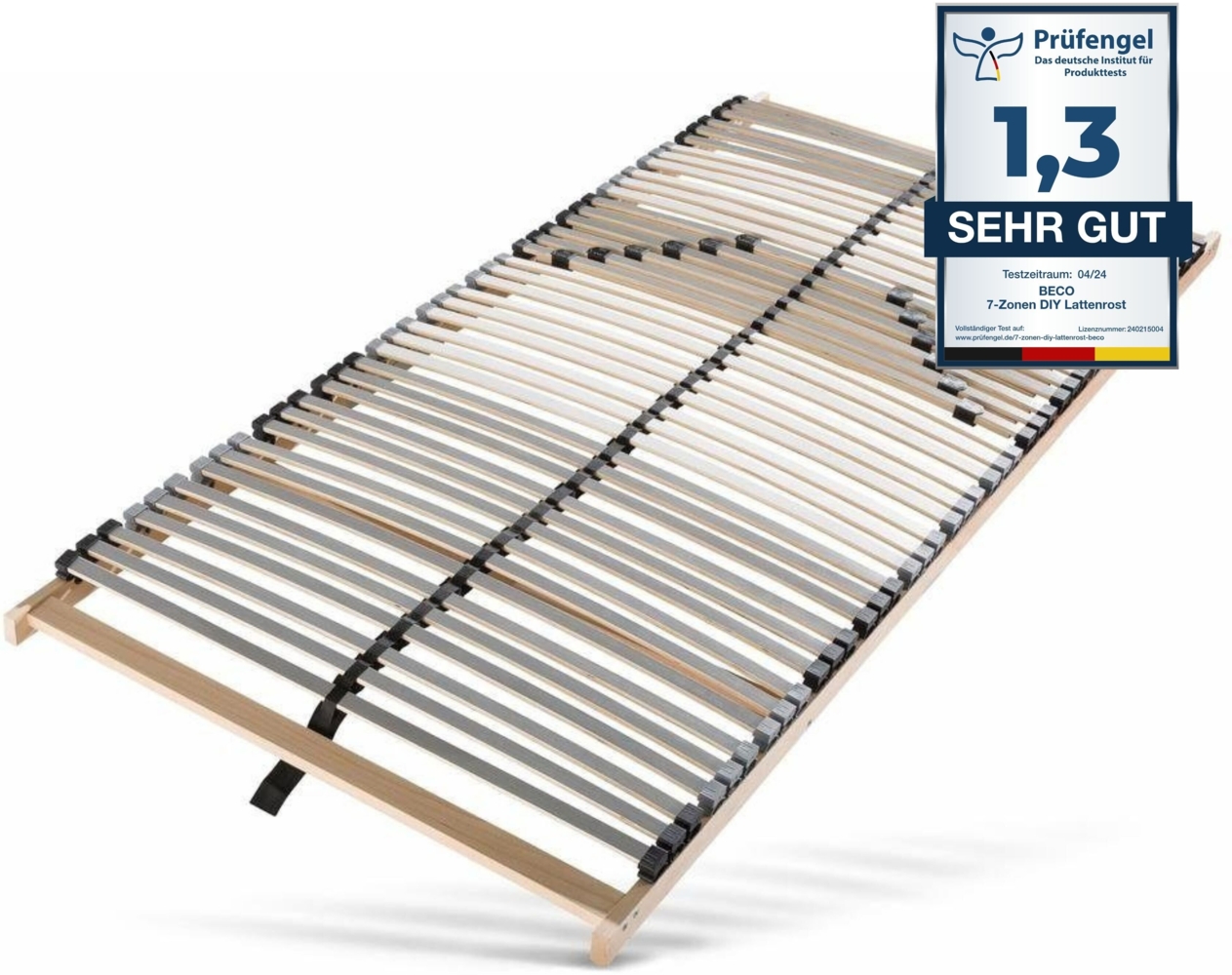 Lattenrost 90x200, Ergonomischer 7 Zonen Lattenrost aus Buchenholz, 42 Latten, Hergestellt in Deutschland, Lattenrost Selbstmontage, Traglast 150kg Bild 1