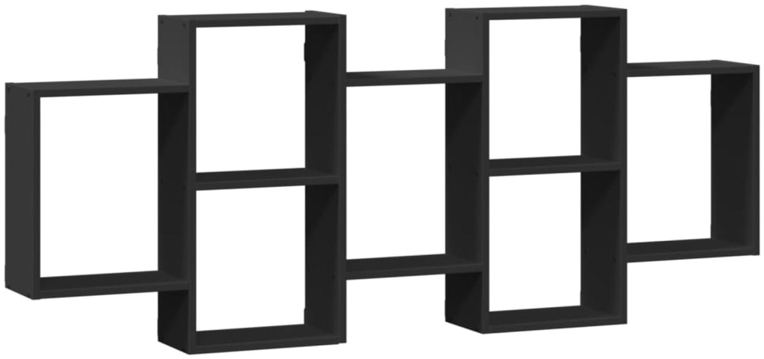 vidaXL Wandregal Schwarz 159x18x65 cm Holzwerkstoff 853210 Bild 1