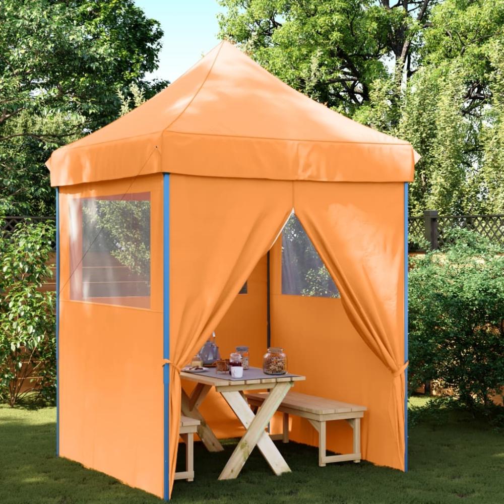 vidaXL Partyzelt Faltbar Pop-Up mit 4 Seitenteilen Orange 4005001 Bild 1