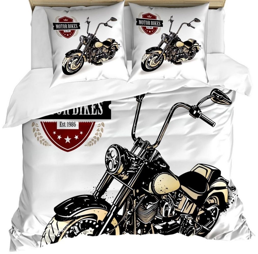 Abakuhaus Bettwäsche weicher Microfaserstoff Allergiker geeignet, kein Verblassen, Microfaser, Jahrgang Old Classic Motorrad Bild 1