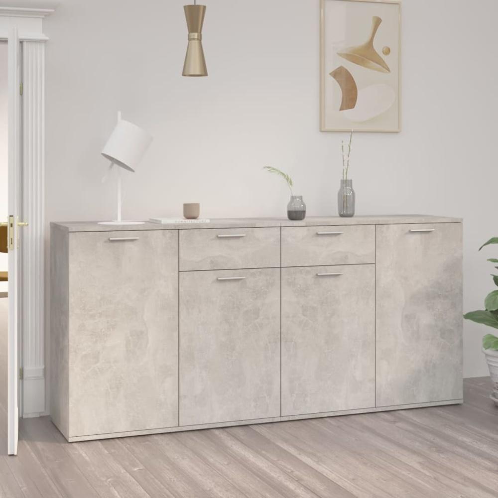 Sideboard 160x36x75 cm, Holzwerkstoff Betongrau Bild 1