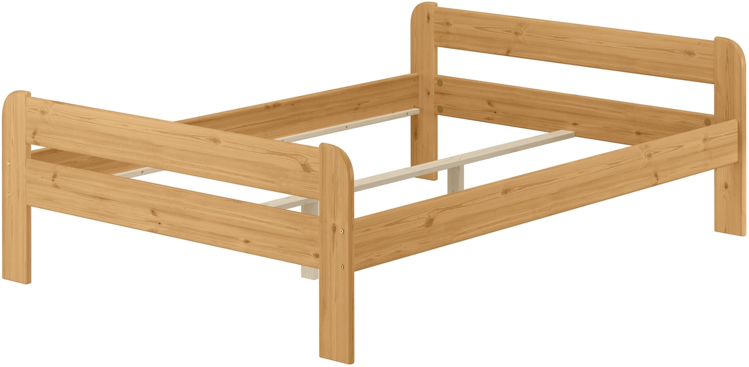 Doppelbett Massivholzbett Holzbett 140x200 Kieferbett Eiche gebeizt V-60.39E-14Federholzrahmen inkl. Bild 1