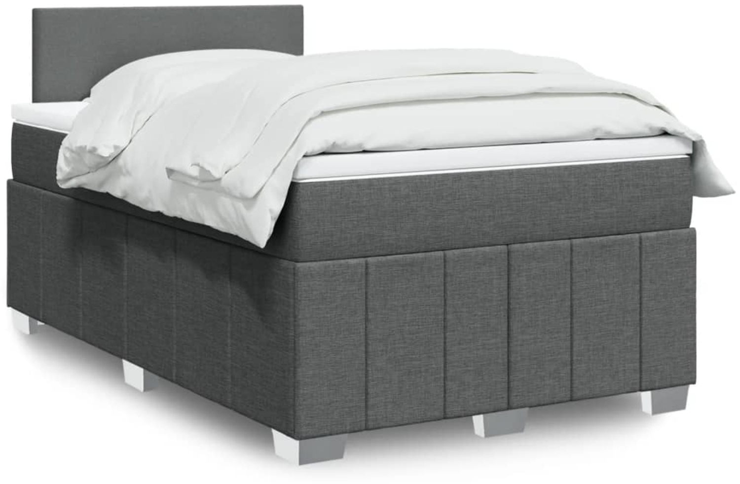 vidaXL Boxspringbett mit Matratze Dunkelgrau 120x190 cm Stoff 3287001 Bild 1