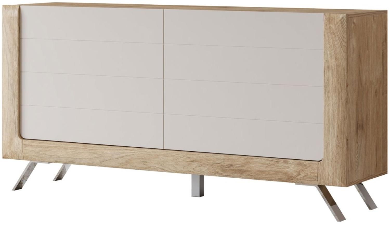 Kommode Sideboard Kleve 161x44x81cm Eiche Harbor Gold Kashmir 2-türig Bild 1