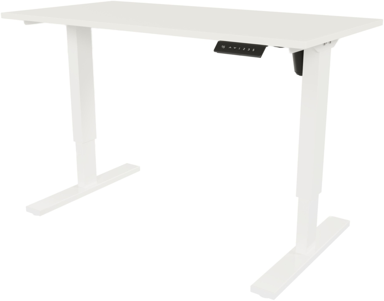 Bisley E-StarterTech elektrisch höhenverstellbarer Schreibtisch 140x80 cm in weiß - Elektrischer Tisch höhenverstellbar mit Memory-Funktion, EST251408-396-005 Bild 1