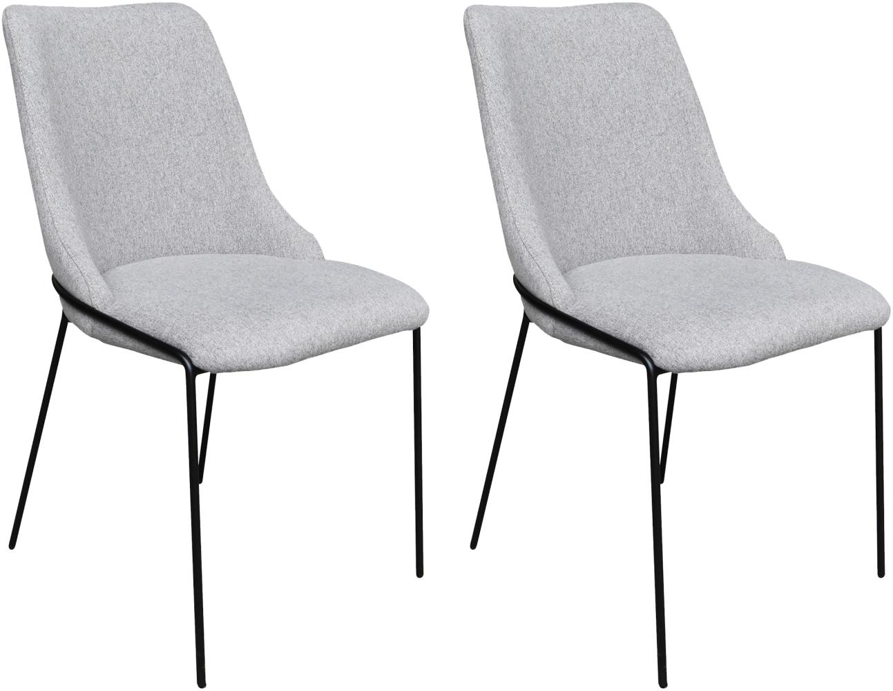 Homexperts 'CARINA' 2er Set Stuhl, Webstoff grau, B 48 x H 85 x T 60 cm Bild 1