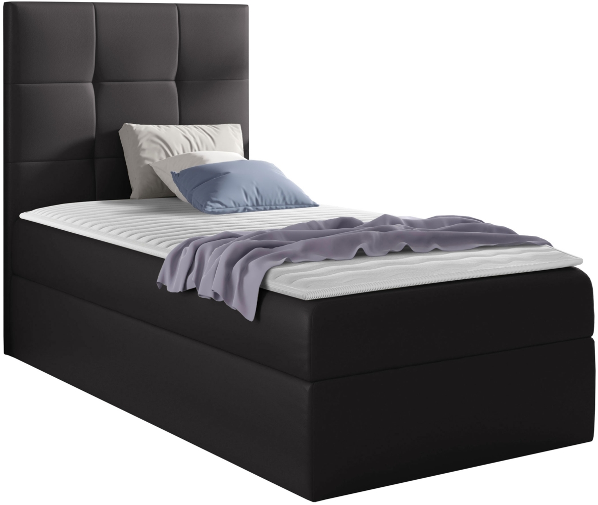 Boxspringbett 'Minvan 2' links, grau, 100x200 cm Bild 1