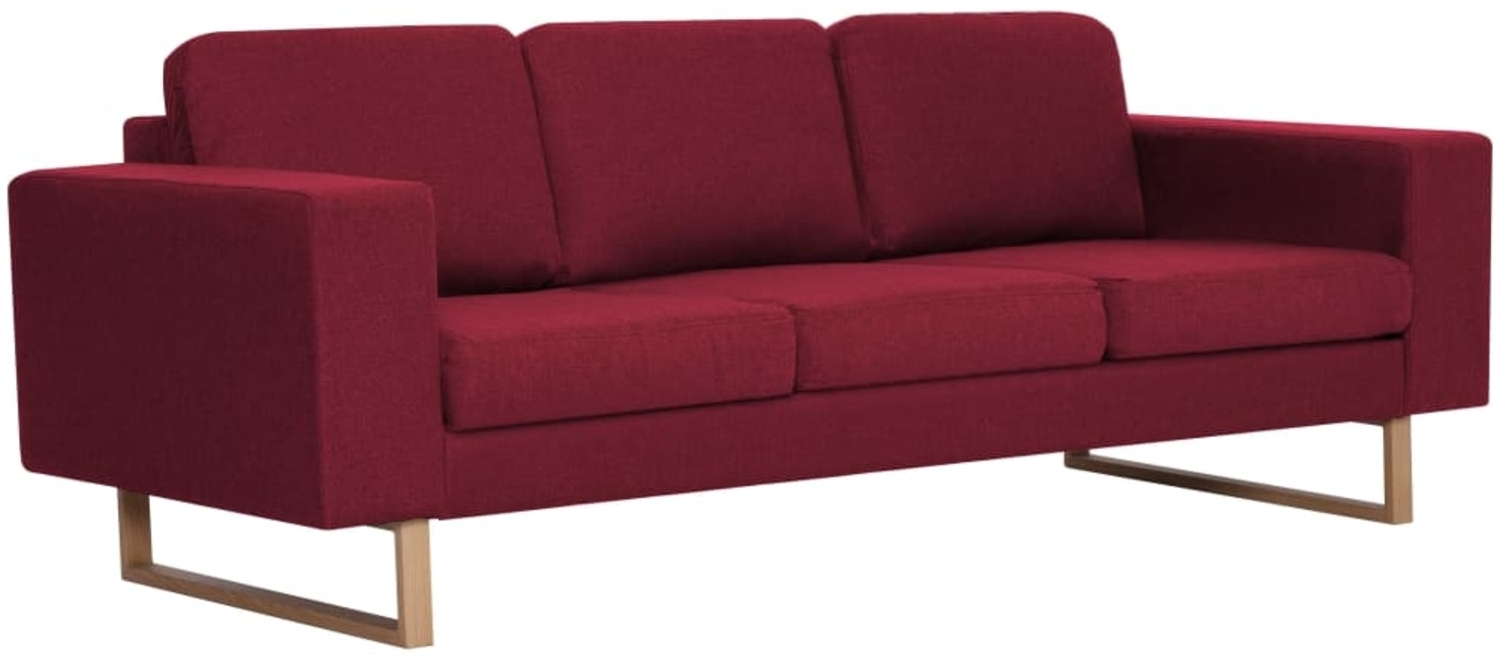 vidaXL 3-Sitzer-Sofa Stoff Weinrot [281394] Bild 1