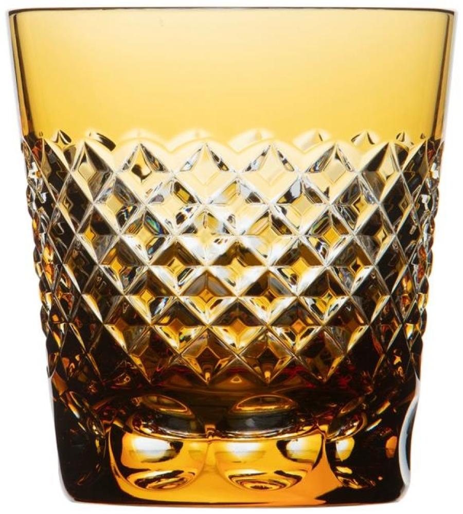 Becher Kristall Karo amber (9,5 cm) Bild 1