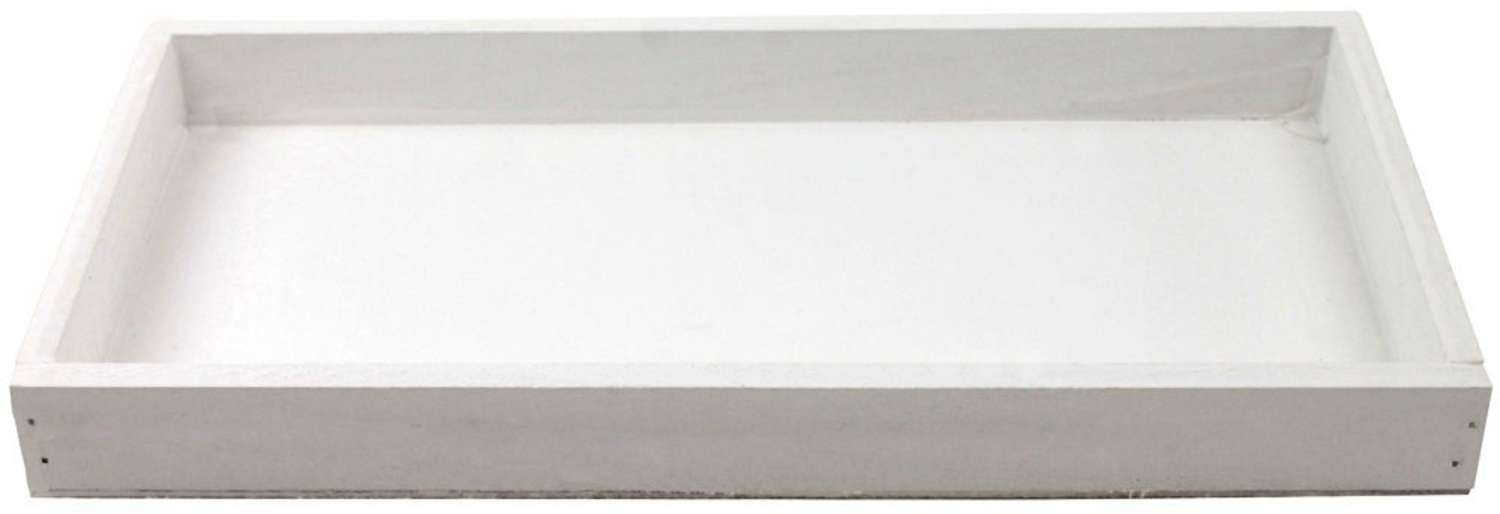 matches21 HOME & HOBBY Dekotablett Holz Servier-Tablett rechteckig weiß 30 x 15 cm als Deko-Tablett (1 St), Kleines Holz-Tablett als Boho Tisch-Deko Adventskranz Kerzenhalter Bild 1