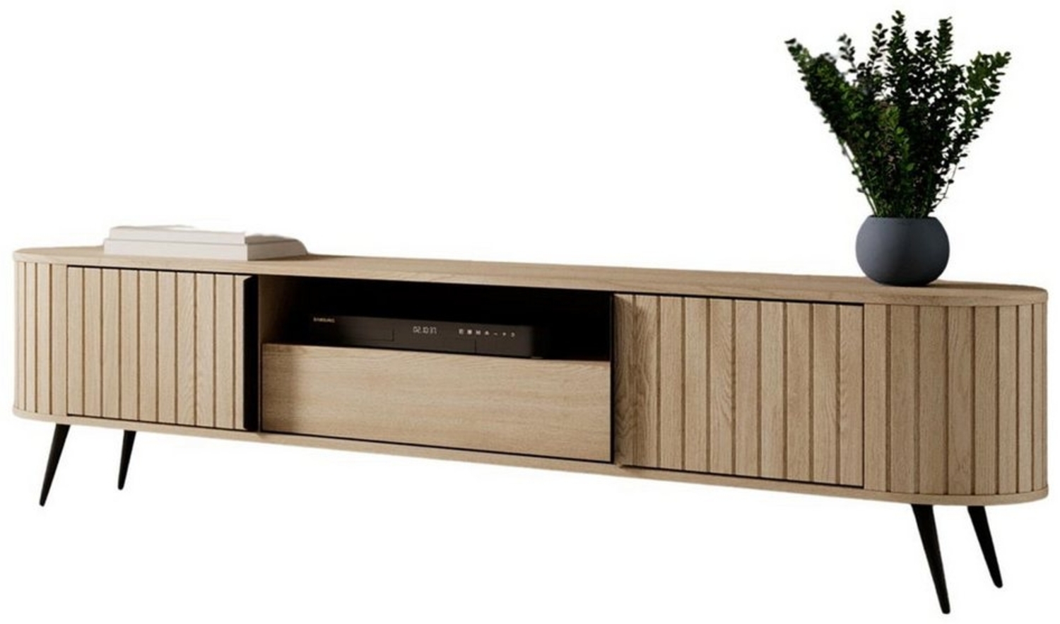 Compleo TV-Schrank 196 cm breit, Lowboard eiche cremona, Japandi Stil KAMA Bild 1