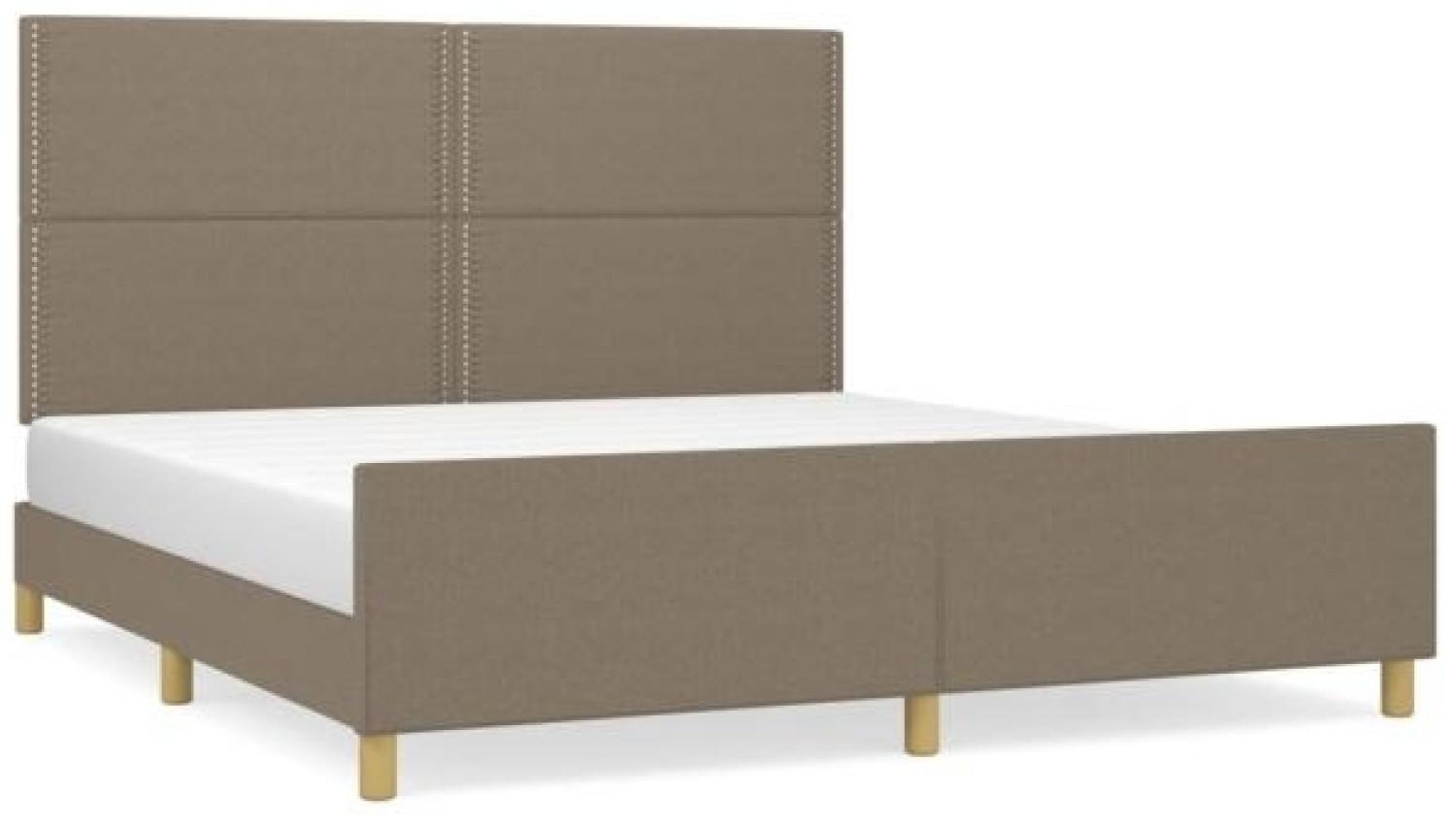 vidaXL Polsterbett mit Kopfteil Stoff Taupe 160 x 200 cm Bild 1