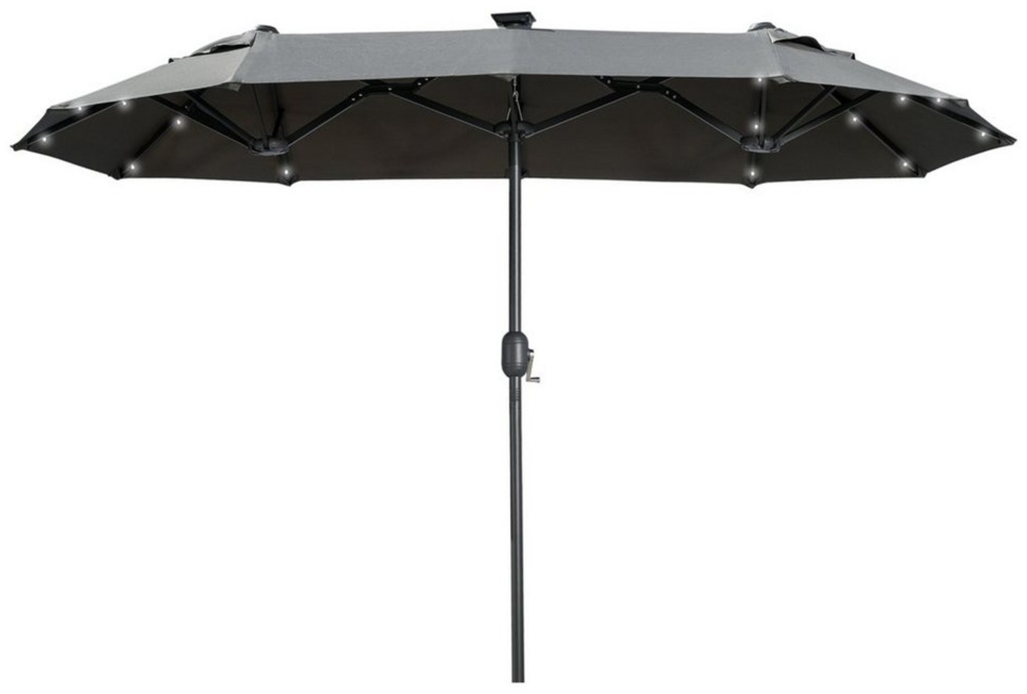 Outsunny Sonnenschirm Doppelsonnenschirm mit verstellbarem Neigungswinkel, LxB: 292x150 cm, Gartenschirm, Marktschirm, Grau, Stahl Bild 1