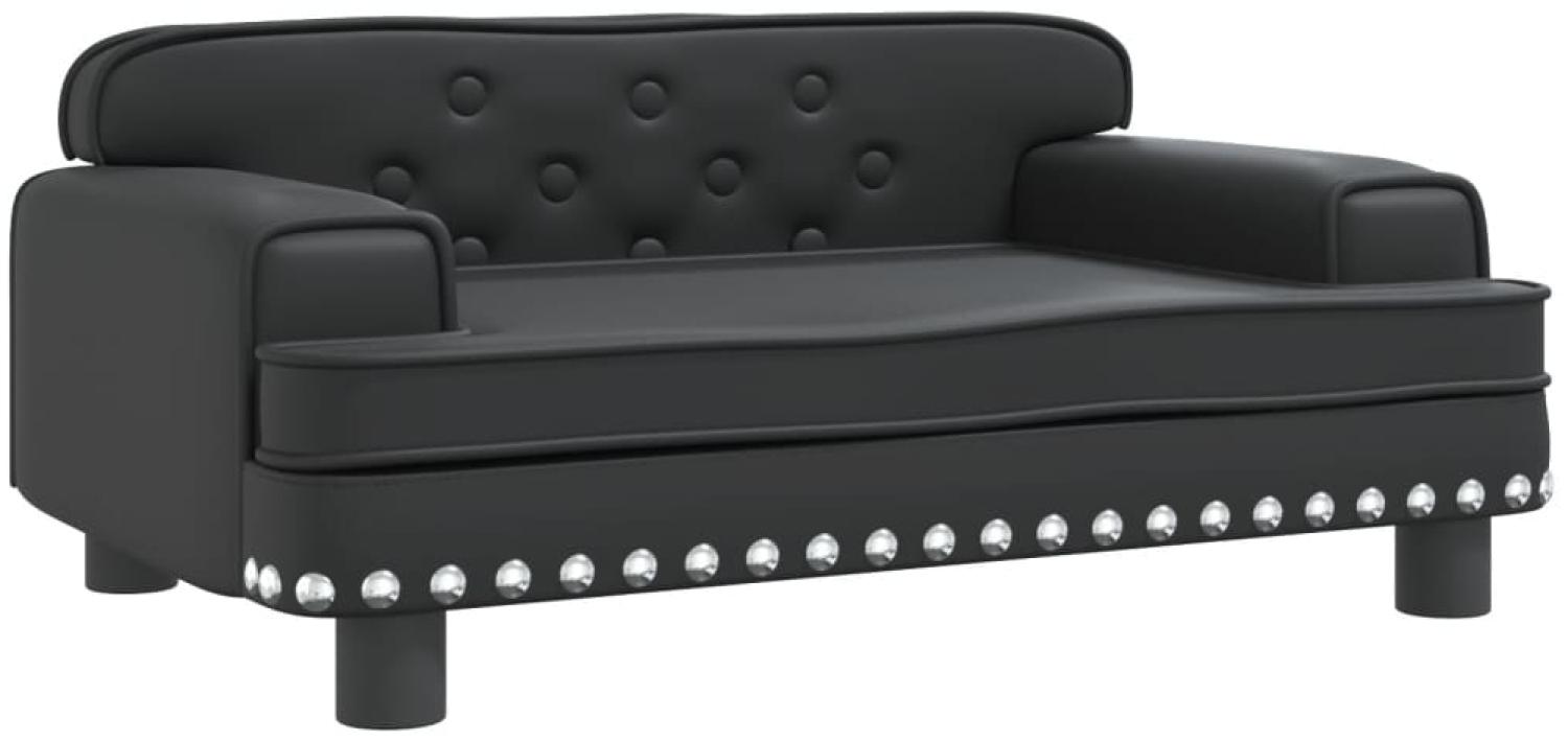 vidaxl Kindersofa 70 x 45 x 30 cm, Schwarz, Kunstleder Bild 1